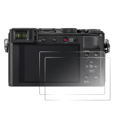 Imagem de pssped 2 peças protetoras de tela compatíveis com câmera Panasonic Lumix LX100 II LX100m2, película de vidro temperado de dureza 9H de 0,25 mm, antirarranhões e impressões digitais