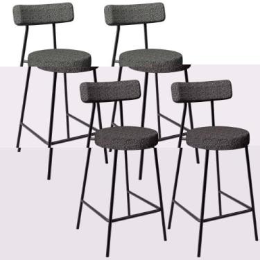 Imagem de Kit 04 Banquetas Baixa Para Cozinha Sala De Jantar Bar Bancada Milão L