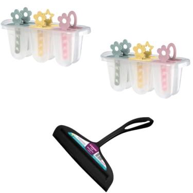 Imagem de Kit 1 Rodo de pia Preto e 2 Forma de Picolé Plástico