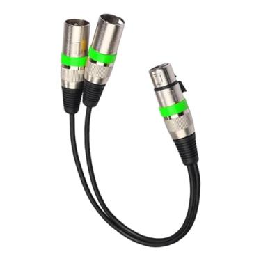 Imagem de Fenteer Cabo divisor de microfone em Y com 1 conector XLR fêmea para 2 conectores XLR macho, Verde
