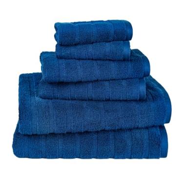 Imagem de TRIDENT Toalhas de banho de secagem rápida, macias e de alta absorção, conjunto de 6 toalhas de banho de algodão | Toalhas de uso diário 100% algodão para banheiro, academia e mais | Conjunto de