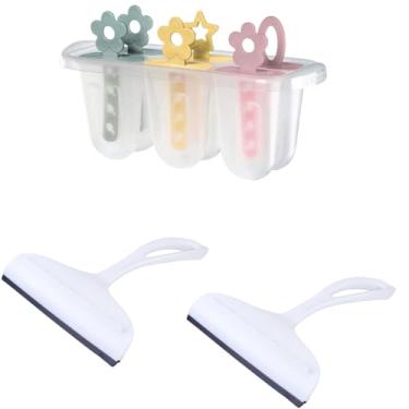 Imagem de Kit 2 Rodo de pia Branco e 1 Forma de Picolé Plástico