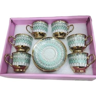 Imagem de Xícara De Café Kit Com De Cerâmica Em Porcelana(Verde ks203)