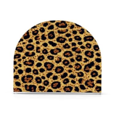 Imagem de JUZIHAI Suporte de guardanapo com estampa de leopardo para mesa dispensador de guardanapo de acrílico para mesa suporte de lenços independente para cozinha sala de jantar bar festa decoração de casa