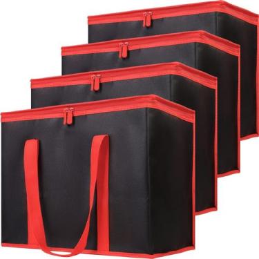 Imagem de Bolsas reutilizables para compras Bodaon, paquete de 4, extra grandes,