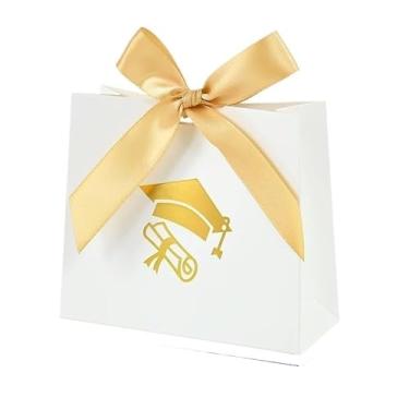 Imagem de GTIANHE-TAN Pequenos sacos de presente com alças sacos de papel a granel para artigos de festa de aniversário e ocasiões (GoldB03)