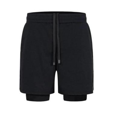 Imagem de Shorts Esportivos Masculinos 2 Em 1 De Secagem Rápida Para Treino, Aca