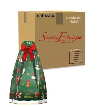 Imagem de 2 Cesta de Natal Christmas Tree 1.58kg Santa Edwiges 9 itens