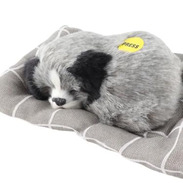 Imagem de GLOGLOW Itens Decorativos de Mesa Com Som, Cachorro Dormindo Com Almofada, 7,1 X 5,3 Polegadas, para Crianças e Decoração de Casa Brinquedo de Pelúcia para Cachorro Nan (Husky)