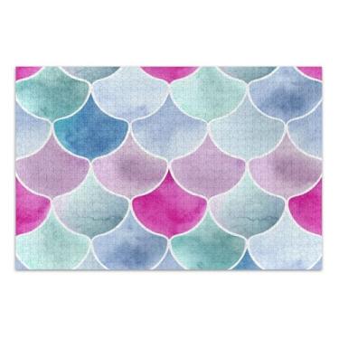 Imagem de Quebra-cabeça adulto 500 peças formas de vieiras coloridas engraçadas presentes de jogo de quebra-cabeça difícil grande decoração de arte animal, 50 x 37 centímetros