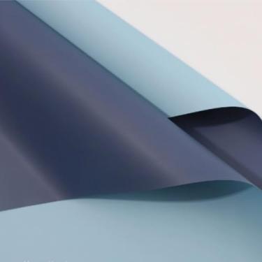 Imagem de OUKEYI 20 peças de papel de embrulho de buquê de flores frente e verso, papel de embrulho impermeável de 60 x 59,8 cm, suprimentos de embalagem de presente de férias (cinza carvão + azul-cinza)