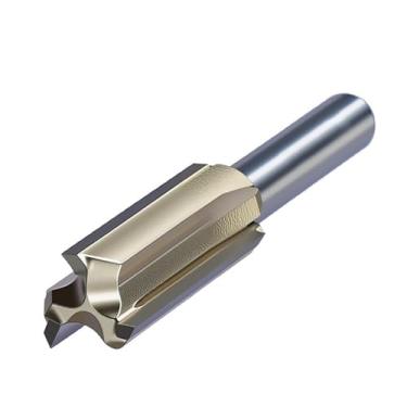 Imagem de KiBcsLic Fresa reta para madeira com canaleta, multifuncional, de alta resistência, com haste de 1/4 de polegada, para acabamento rente e ranhuras, 11mm