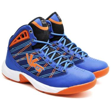 Imagem de Tênis Get Up Basquete Masculino Cadarço Cano Alto Esporte, Azul, 45