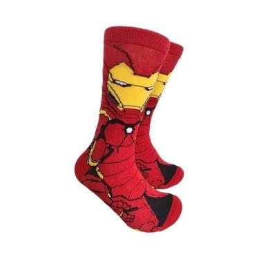 Imagem de Meias Masculinas De Cano Médio Com Estampa De Homem-Aranha, Homem De F