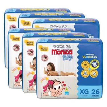 Imagem de Fralda Turma da Mônica Baby Economica 6 Pacotes Tamanho XG Com 40 Unid