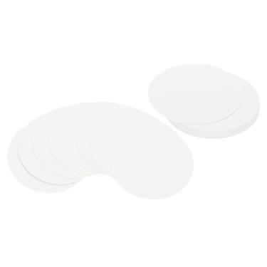 Imagem de Generic Porta-cartões circulares de 12,7 cm, 25 peças de papel com recortes de formato redondo, porta-copos grossos para projetos de artesanato, decoração de quadro de avisos, branco