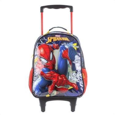 Imagem de Mochila Com Rodas Escolar Xeryus 14 SpiderMan 13341 Preto e Azul - Infantil-Masculino