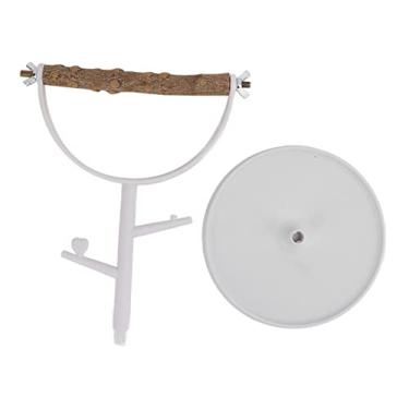 Imagem de CUOFYUNL Suporte para pássaros de madeira natural antiderrapante portátil para papagaios de mesa para treinamento de poleiro para ambientes internos e externos