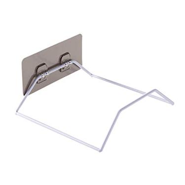 Imagem de HHHJQFAAT Prateleiras flutuantes, suporte dobrável para lavatório, suporte de parede, organizador de banheiro, acessórios de cozinha de aço inoxidável, expositor de armazenamento de lavatório (B)