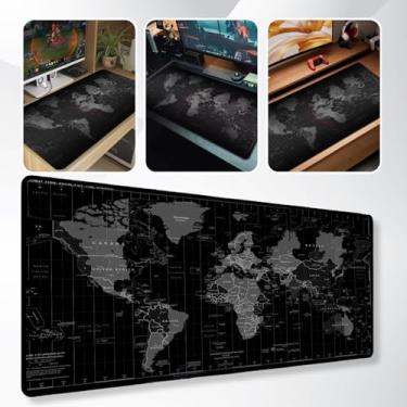 Imagem de Mouse Pad Gamer Profissional 80x30cm Grande Antiderrapante Impermeável Mapa Mundo Lavável Bordas Costuradas Premium Cs Setup Gamer