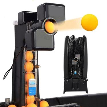Imagem de Maquina Robo Ping Pong Tenis Mesa Lançador Arremessa Bolas Treino Clube Escola Treinamento Ginasio Esporte
