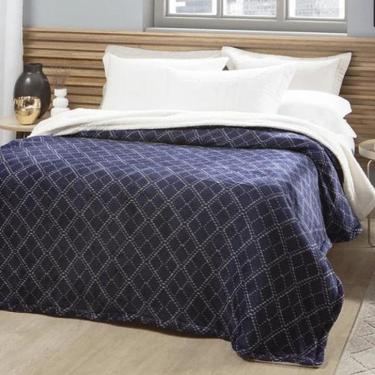 Imagem de Cobertor Com Sherpa Estampa Diamantes 2,20X2,40M Jolitex