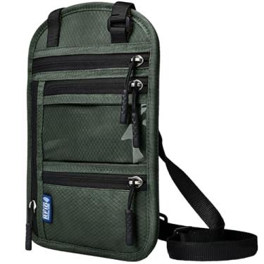 Imagem de vastsky Carteira de pescoço de viagem com bloqueio de RFID – Suporte oculto para passaporte e bolsa antifurto para dinheiro para homens e mulheres, organizador de viagem oculto leve com alça ajustável