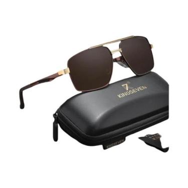 Imagem de Óculos De Sol Polarizados Unissex Com Armação Grande KINGSEVEN Luxuoso