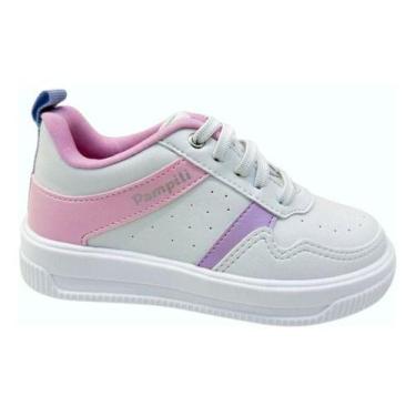 Imagem de Tenis Infantil Pampili Up Colorido Casual Calce Fácil -, Branco, 27 BR
