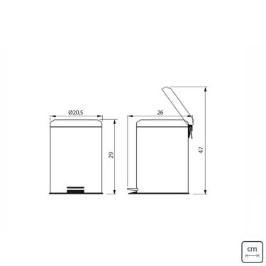 Imagem de Lixeira Brasil Tramontina Inox Com Pedal 5 Litros 94538/105