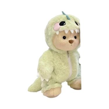 Imagem de Boneca Lena Bear De 30cm Com Roupa De Dinossauro Verde E Traje De Dino