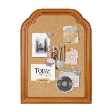 Imagem de Quadro de avisos de cortiça, quadro de pinos de 33 cm x 43 cm para paredes, quadro de mensagens decorativo suspenso para escola de escritório em casa - memorandos, notas, fotos, quadro de visão (BN