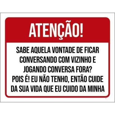 Imagem de Kit 5 Placa Acm Cuide Sua Vida Cuido Da Minha 18X23 - Sinalizo