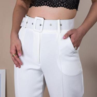 Imagem de Calça Feminina de Alfaiataria com Cintura Alta e Cinto - sem marca, Br