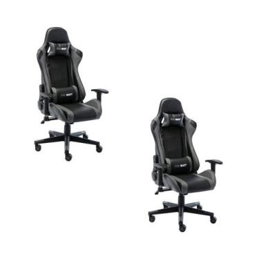 Imagem de Kit 2 Cadeiras Gamer Giratória em Couro One Shot - Fratini Móveis