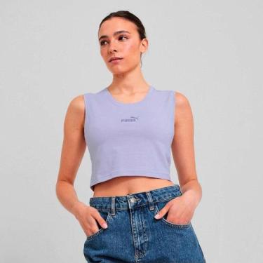 Imagem de Camiseta Cropped Puma Slim Feminina, Lilás, G