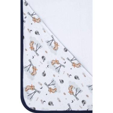 Imagem de Toalha De Banho Bebê Lunar Azul Marinho Capuz 90X70Cm - Hug