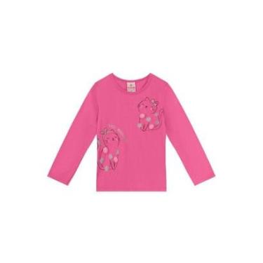 Imagem de Blusa infantil menina de gatinho Brandili Rosa-Feminino