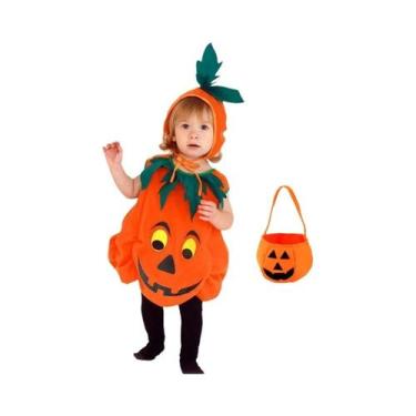 Imagem de Fantasia De Abóbora De Halloween Para Crianças Com Chapéu, Roupas De C