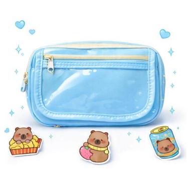 Imagem de Estojo Escolar Com Fecho Magnético E 4 Divisórias - Ofertaher, Azul