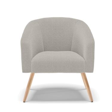 Imagem de Poltrona Decorativa Pé Palito Natural Stella Bouclê Cinza D03 - D'rossi