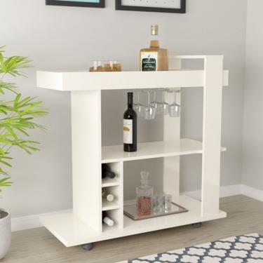 Imagem de Aparador Bar Adega 3 Nichos Com Tampo Em Espelho Off White