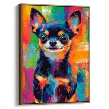 Imagem de Quadro Chihuahua em Fantasia de Cores - Mioquadros, 120x80 cm, Tabaco
