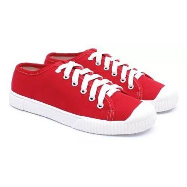 Imagem de Tênis Casual Conga Smash Sola Reta TR Feminino E Masculino, Vermelho, 