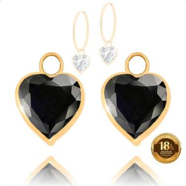 Imagem de Pingentes Ouro 18k Coração 6mm Para Brincos - Sofistgold Joias, Negro
