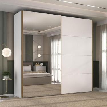 Imagem de Guarda Roupa Casal 2 Portas de Correr c/ Espelho 100% MDF - Mambel Q, 