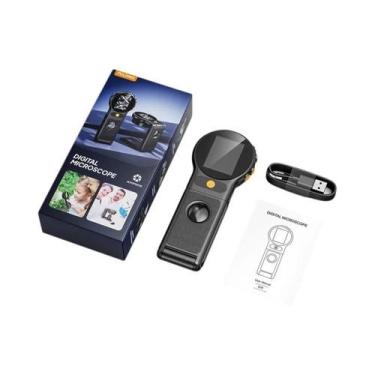 Imagem de Microscópio Digital Portátil 500X Com Autofoco, 2MP, 8 LEDs, Lupa Dobr