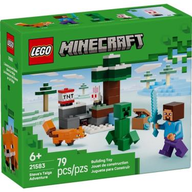 Imagem de Bloco de Montar -  Aventura do Steve na Taiga - M BRINQ