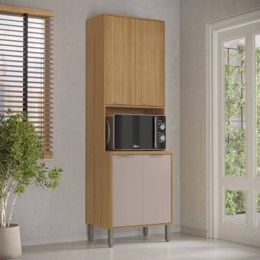 Imagem de Paneleiro Colors 4 Portas 100% Mdf Freijó/Cinza Niquel - Kits Paraná