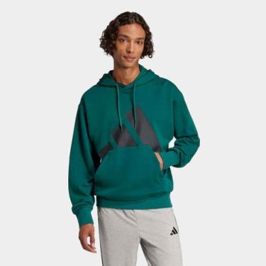 Imagem de Moletom Com Capuz Adidas Big Logo Masculino, Verde, GG